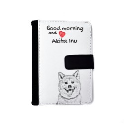 Akita Inu - Carnet calendrier en éco-cuir avec l'image d'un petit chien.
