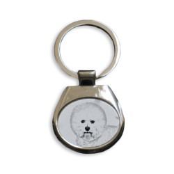 Bichon frisé- colección de anillos de claves con imágenes de perros de raza pura, regalo único, sublimación!