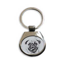 Pug- collection of keyrings with images of purebred dogs, unique gift, sublimation