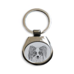 Papillon- collection of keyrings with images of purebred dogs, unique gift, sublimation