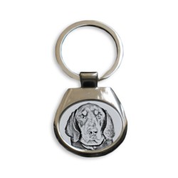 Black and tan coonhound- collection of keyrings with images of purebred dogs, unique gift, sublimation