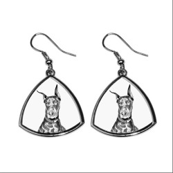Dobermann,collection of earrings with images of purebred dogs, unique gift