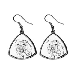 Bulldog, English Bulldog,collection of earrings with images of purebred dogs, unique gift