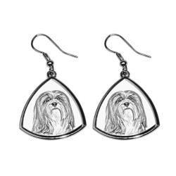 Lhasa Apso,collection of earrings with images of purebred dogs, unique gift