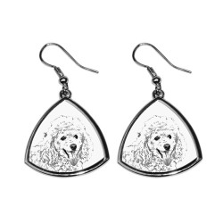 Poodle,collection of earrings with images of purebred dogs, unique gift