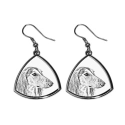 Saluki,collection of earrings with images of purebred dogs, unique gift