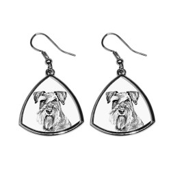 Schnauzer,collection of earrings with images of purebred dogs, unique gift