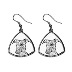 Whippet,collection of earrings with images of purebred dogs, unique gift