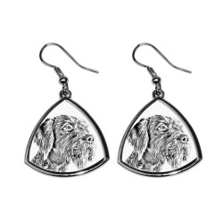German Wirehaired Pointer,collection of earrings with images of purebred dogs, unique gift