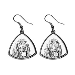 Setter,collection of earrings with images of purebred dogs, unique gift