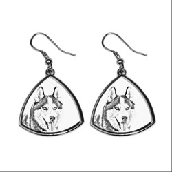 Siberian Husky, Neue Kollektion der Ohrringe mit Bild der Rassehunde, schön Geschenk