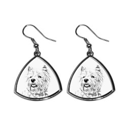 West Highland White Terrier,collection of earrings with images of purebred dogs, unique gift