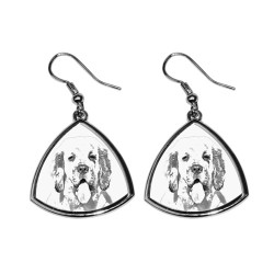 Clumber Spaniel,collection of earrings with images of purebred dogs, unique gift