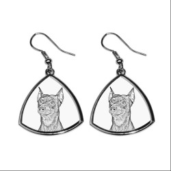 German Pinscher,collection of earrings with images of purebred dogs, unique gift