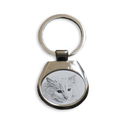 Angora turc - collection de porte-clés avec des images de chats de race pure, cadeau unique, sublimation