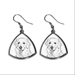Kuvasz,collection of earrings with images of purebred dogs, unique gift
