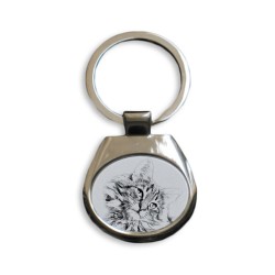 Norwegian Forest cat - collection of keyrings with images of purebred cats, unique gift, sublimation