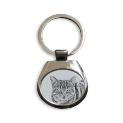Manx - collection of keyrings with images of purebred cats, unique gift, sublimation