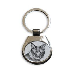Kurilian Bobtail - collection of keyrings with images of purebred cats, unique gift, sublimation