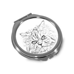Gato persa - Espejo de bolsillo con una imagen de gato.