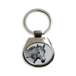 Basque Mountain Horse - collection of keyrings with images of purebred horses, unique gift, sublimation