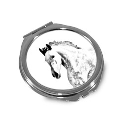 Caballo andaluz- Espejo de bolsillo con una imagen de caballo