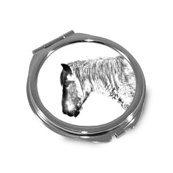 Caballo Belga - Espejo de bolsillo con una imagen de caballo