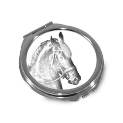 Frisone - Specchietto tascabile con immagine di cavallo