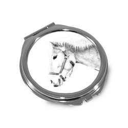Haflinger- Espejo de bolsillo con una imagen de caballo