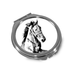 Mustang - Espejo de bolsillo con una imagen de caballo
