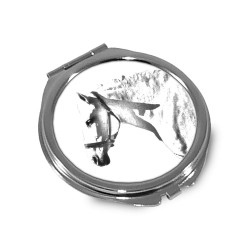 Spanish-Norman horse - Pocket mirror with the image of a horse.