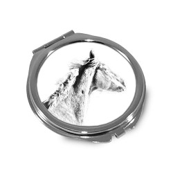 Purosangue inglese- Specchietto tascabile con immagine di cavallo