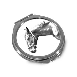 Hannoveriano- Espejo de bolsillo con una imagen de caballo