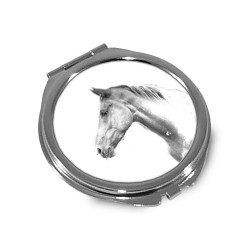 Akhal-Teke - Espejo de bolsillo con una imagen de caballo