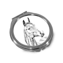 American Warmblood - Espejo de bolsillo con una imagen de caballo