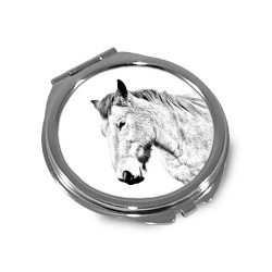 Ardennais - Miroir de poche avec l'image d'un cheval