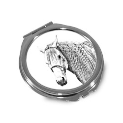 Caballo Azteca - Espejo de bolsillo con una imagen de caballo