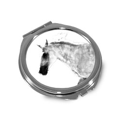 Koń berberyjski- kieszonkowe lusterko z wizerunkiem konia.