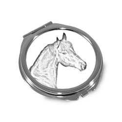 Bay  - Pocket mirror with the image of a horse.