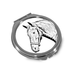 Warmblood danés - Espejo de bolsillo con una imagen de caballo