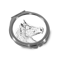 Franches-Montagnes- Miroir de poche avec l'image d'un cheval