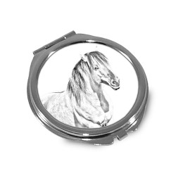 Henson - Pocket mirror with the image of a horse.
