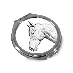 Holsteiner - Espejo de bolsillo con una imagen de caballo