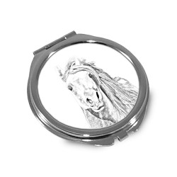 Caballo Pinto - Espejo de bolsillo con una imagen de caballo