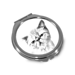 Exotic shorthair - Specchietto tascabile con immagine di gatto.