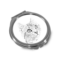 American shorthair - Espejo de bolsillo con una imagen de gato.