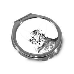 Gato oriental - Espejo de bolsillo con una imagen de gato.