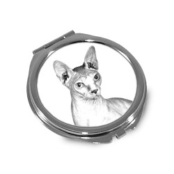 Sphynx - Espejo de bolsillo con una imagen de gato.