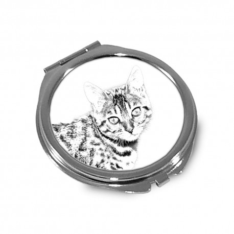 Espejo de bolsillo con una imagen de gato