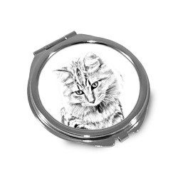 American Bobtail - Espejo de bolsillo con una imagen de gato.
